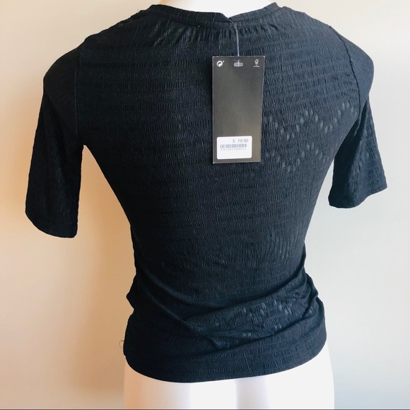 5/$25 ZARA black quarter sleeve shirt - Picture 5 of 8